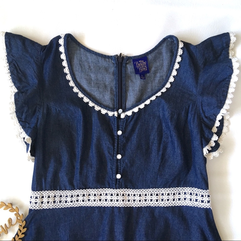 EUC Beauty and the Beast Denim Dress - Picture 2 of 7